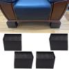 XHTLLO 4Pcs Heavy Duty Riser Black 5in Squared Enlarged Furniture Risers, Widened Design for Office Chairs, Sofas, Beds, Provides More Space, User Friendly, Rubber with Anti Skid Pad view 4