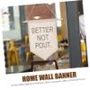 Alipis Home Decor Banner Office Decor Decorative Banner Hanging Wall Banner Dorm Room Decor Wall Hanging Flag Wall Flag Better Not Pout Wall Banner Wall Banners Household Decorations Wood view 3