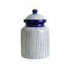 Sealed Jar Food Storage Containers Hand-painted Striped Ceramic Storage Jars Household Sealed Jars Candy Jars Kitchen Tea Storage Container Ceramic Container For Storage Of Coffee Beans ( Size : Small view 1