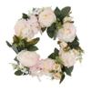 Cabilock White Flower Garland Simulation Wreath for Home Decor Festive Hanging Adornment for Door and Wall Decoration for Parties and Celebrations view 1