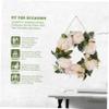 Cabilock White Flower Garland Simulation Wreath for Home Decor Festive Hanging Adornment for Door and Wall Decoration for Parties and Celebrations view 3