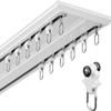 Curtain Double Tracks System, Ceiling Mounting Heavy-Duty Curtain Rails, Silent Curtain Rail, Curtain Pole For Living Room, Hotel, Hospital, Classrooms (Color : A, Size : 200cm/6.6ft/2 * 100cm) view 1