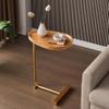 AISHULEI Small Side End Table C Table Narrow Round Bed Sofa Couch Coffee Dinner Table C Shaped Table for Couch for Snack Drink TV Tray, Table Modern Simplicity, Metal and Wood (Color : E) view 1