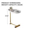 AISHULEI Small Side End Table C Table Narrow Round Bed Sofa Couch Coffee Dinner Table C Shaped Table for Couch for Snack Drink TV Tray, Table Modern Simplicity, Metal and Wood (Color : E) view 2