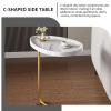 AISHULEI Small Side End Table C Table Narrow Round Bed Sofa Couch Coffee Dinner Table C Shaped Table for Couch for Snack Drink TV Tray, Table Modern Simplicity, Metal and Wood (Color : E) view 4