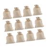 FOMIYES 20pcs Linen Gift Bags Linen Wrapping Bags Party Linen Gift Bag Linen Storage Bag Flax Storage Bag Linen Drawstring Bags, Khaki view 1