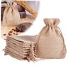 FOMIYES 20pcs Linen Gift Bags Linen Wrapping Bags Party Linen Gift Bag Linen Storage Bag Flax Storage Bag Linen Drawstring Bags, Khaki view 4