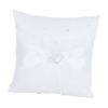 Alipis Double Heart Wedding Pillow with Satin Ribbons Rhinestone Buckle Bridal Cushion for Ceremony for Page Boy Holding view 1