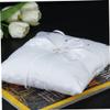 Alipis Double Heart Wedding Pillow with Satin Ribbons Rhinestone Buckle Bridal Cushion for Ceremony for Page Boy Holding view 3
