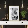 ZYSYML Retro Koala Canvas Wall Art Country Animal Printing Funny Koala Wall Dcor Rustic Home Artwork for Nursery Decor Bathroom Kitchen Kid's Room Decoration Metal Gold 16x24inch view 4