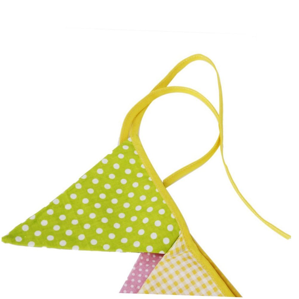 Ciieeo Cotton Triangle Flags 12 Pack Banner Flags Felt Triangle Dotted Banner for Celebration