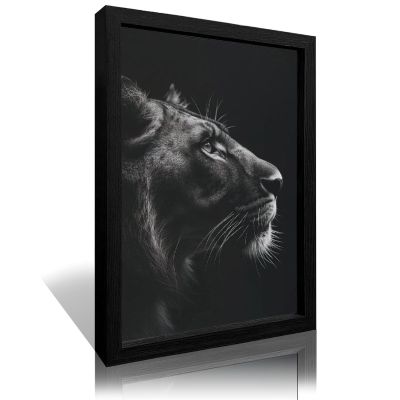 ZYSYML Black And White African Wild Animal Photo Wall Art Lion Picture Canvas Wall Poster Printing,Brave Inspirational Wall Art For Bedroom Living Room Decor Wood Black 16x24inch