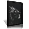 ZYSYML Black And White African Wild Animal Photo Wall Art Lion Picture Canvas Wall Poster Printing,Brave Inspirational Wall Art For Bedroom Living Room Decor Wood Black 16x24inch view 1