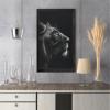 ZYSYML Black And White African Wild Animal Photo Wall Art Lion Picture Canvas Wall Poster Printing,Brave Inspirational Wall Art For Bedroom Living Room Decor Wood Black 16x24inch view 2
