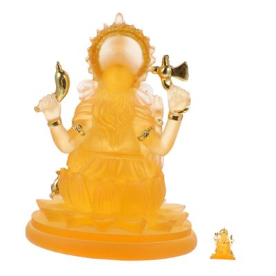 Alipis Resin Statue Hindu Elephant God Ornaments Decorative Figurine for Desktop