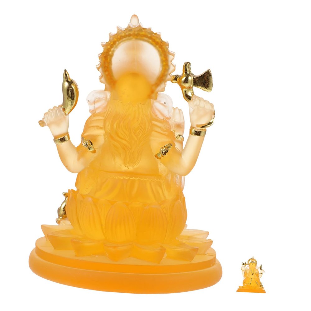 Alipis Resin Statue Hindu Elephant God Ornaments Decorative Figurine for Desktop