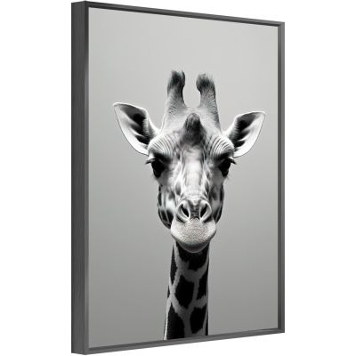 ZYSYML Giraffe Canvas Wall Art Animal Poster Black And White Prints Picture With for Living Room Bedroom Nursery Office Kids Room Decor Gifts for Boy Girl And Babies Metal Black 16x24inch