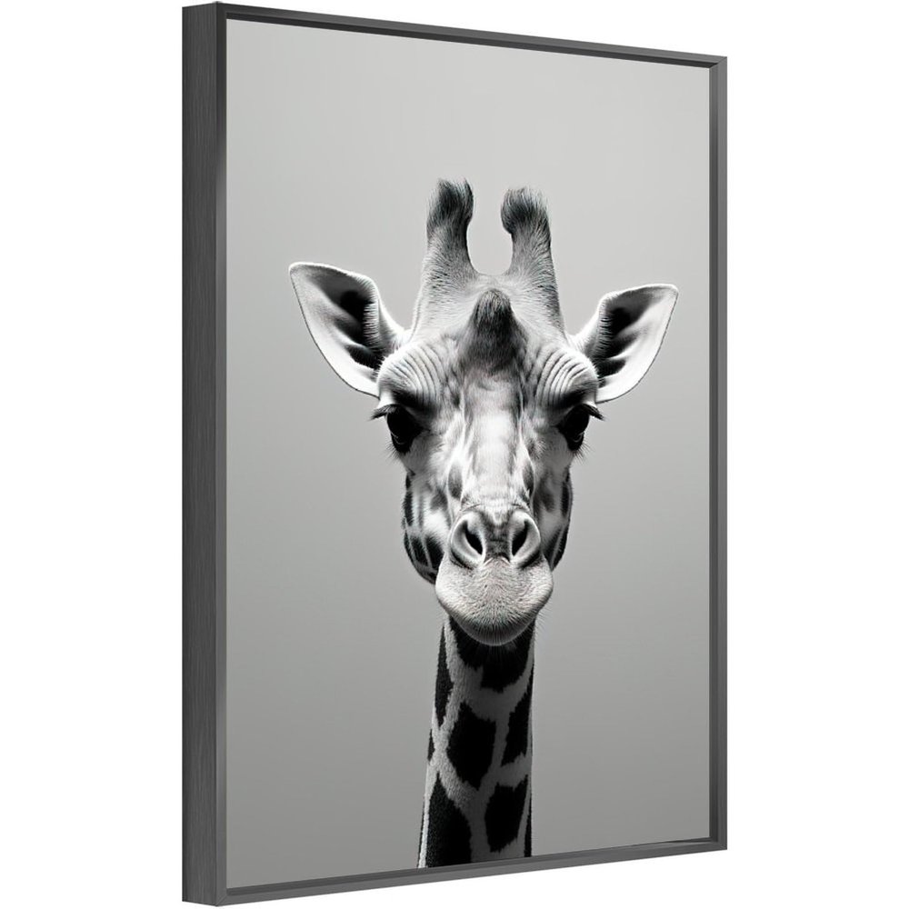 ZYSYML Giraffe Canvas Wall Art Animal Poster Black And White Prints Picture With for Living Room Bedroom Nursery Office Kids Room Decor Gifts for Boy Girl And Babies Metal Black 16x24inch