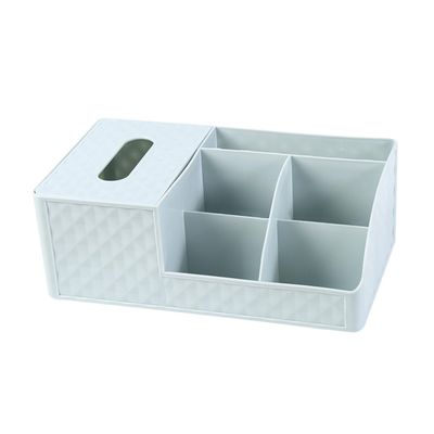 PRETYZOOM Plastic Tissue Box Holder Multifunctional Desktop Organizer for Home Office Plastic Lightweight Design Chic Colors for Bathroom Kitchen Living