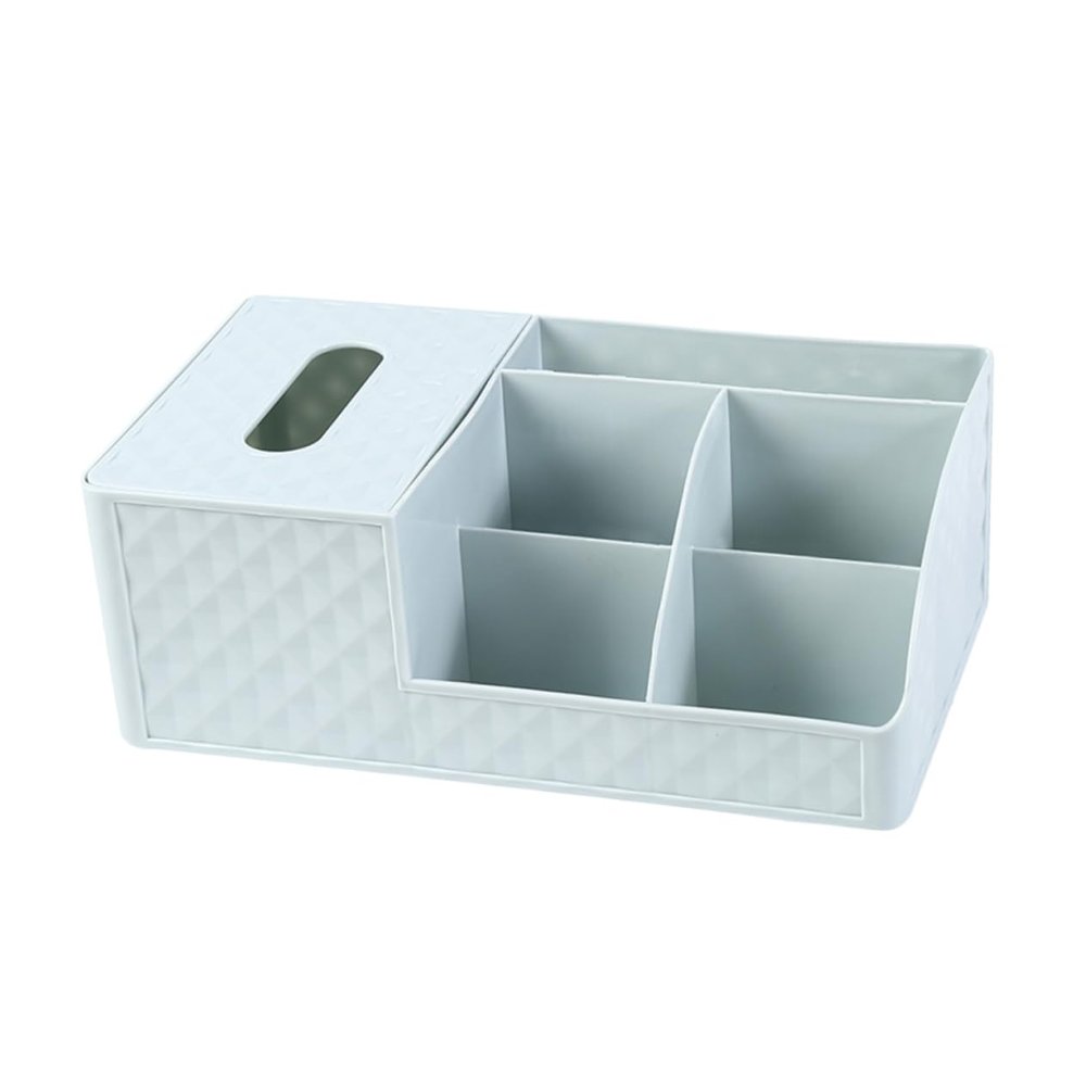 PRETYZOOM Plastic Tissue Box Holder Multifunctional Desktop Organizer for Home Office Plastic Lightweight Design Chic Colors for Bathroom Kitchen Living
