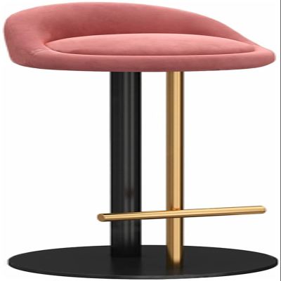Modern Bar Stools for Kitchen Island Hotel, Height Bar Stools Velvet Breakfast Chair Island Chair with Black Metal Base, Counter Height Barstoolfor Pub Kitchen ( Color : Pink , Size : 75cm(29.5 Inch)