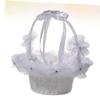 Ciieeo Crystal Flower Girl Basket Bowknot Design Wedding Flower Basket for Girls for Ceremonies Parties and Special Events view 4
