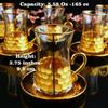 Handmade Gold Rimmed Foil Honeycomb Glasses Set of 6 (Wine, Champagne, Whisky, Fruit Juice, Beverage, Espresso, Tea Glasses) | Honeycomb Design Glasses | Suitable for Cold-Hot Drink (Hussedays) view 2