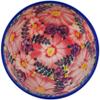 Polmedia Polish Pottery Bowl 6-inch UNIKAT - Blossoming Purple Harmony Pattern Handmade in Boleslawiec Poland by Ceramika Dalia + Certificate of Authenticity view 2