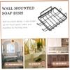PRETYZOOM Wall-Mounted Soap Holder No Drilling Bar Soap Dish with Drainage Design for Bathroom and Kitchen Heavy Duty Construction Space-Saving and Easy Installation Black view 2