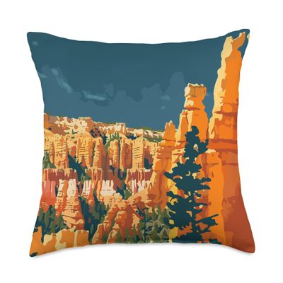 Utah Canyon Nature Minimalist Art Throw Pillow