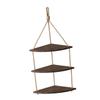 Cabilock 1pc Fan Shaped Wall Shelf Decorative Hanging Shelves Rope Board Solid Wooden Wall Hanging Rack for Living Room view 1