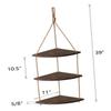 Cabilock 1pc Fan Shaped Wall Shelf Decorative Hanging Shelves Rope Board Solid Wooden Wall Hanging Rack for Living Room view 3