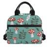 Bivxisrvo Cute Mushroom Leaf Print Lunch Cooler Bag Freezable for Kids 5-10Y Waterproof Oil-proof Lunch Box Backpack for Children, Meal Bag Lunch Box for Middle School University view 1