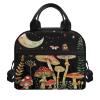 Bivxisrvo Starry Night Mushroom Print Lunch Box Backpack for Kids 5-10Y Leakproof Meal Bag Lunch Box with Front Packet Fashion Tote Bag for Middle School Secondary Schools view 1