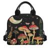 Bivxisrvo Starry Night Mushroom Print Lunch Box Backpack for Kids 5-10Y Leakproof Meal Bag Lunch Box with Front Packet Fashion Tote Bag for Middle School Secondary Schools view 2