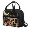 Bivxisrvo Starry Night Mushroom Print Lunch Box Backpack for Kids 5-10Y Leakproof Meal Bag Lunch Box with Front Packet Fashion Tote Bag for Middle School Secondary Schools view 3