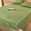 JHKZUHOJ Lyvara Magic Mattress Cover, Flannel Velvet Fitted Sheet Solid Plush Breathable Mattress Protector, Noiseless Mattress Cover (No Pillow Cover) (Color : Green, Size : 90 * 200cm (35 * 79in)) view 1