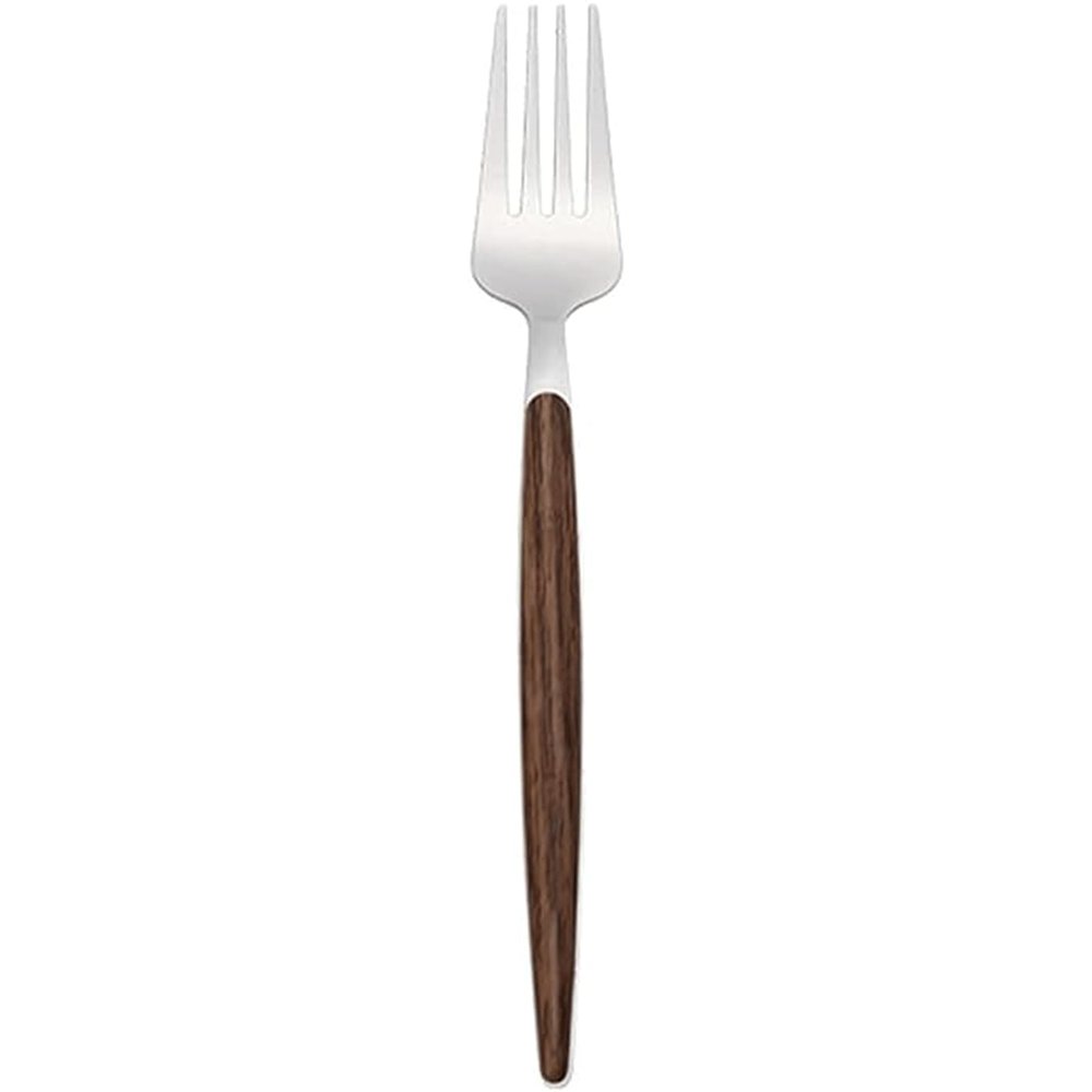 AQIANGJY Dinner Forks Classic Steak Fork Wooden Brown Handle Dinner Forks Salad Forks Elegant Premium Durable Kitchen Restaurant Flatware Forks Dessert Forks
