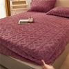 JHKZUHOJ Lyvara Magic Mattress Cover, Flannel Velvet Fitted Sheet Solid Plush Breathable Mattress Protector, Noiseless Mattress Cover (No Pillow Cover) (Color : Rojo, Size : 180 * 200cm (71 * 79in)) view 1