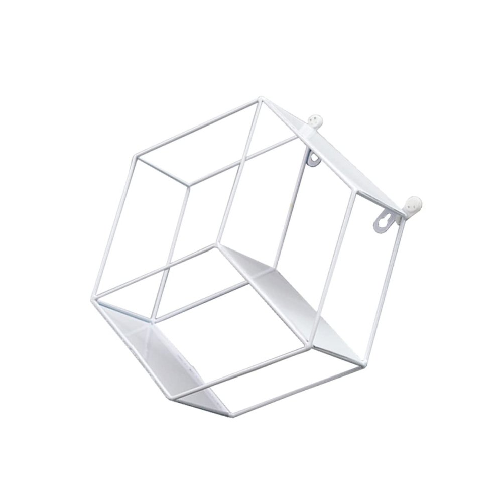 Cabilock Hexagon Storage Rack for Wall Decoration Unique White and Shelves for Living Room Office Dorm Use Functional and Stylish Decorative Organizer