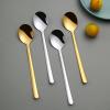 HIDEERPPY Silverware Set, 1/4/6/8/10/12 Pieces Stainless Steel Spoons Household Soup Spoons Long Handle Spoons, Home Flatware Set (Color : GOLDEN, Size : 4Pcs) view 3