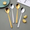 HIDEERPPY Silverware Set, 1/4/6/8/10/12 Pieces Stainless Steel Spoons Household Soup Spoons Long Handle Spoons, Home Flatware Set (Color : GOLDEN, Size : 4Pcs) view 4