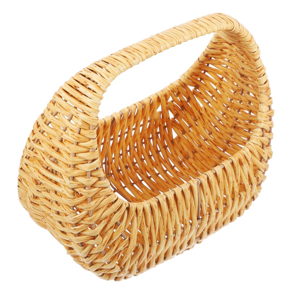 Wedding Flower Girl Basket with Handle, Woven Hand-made Basket