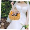 Wedding Flower Girl Basket with Handle, Woven Hand-made Basket view 2