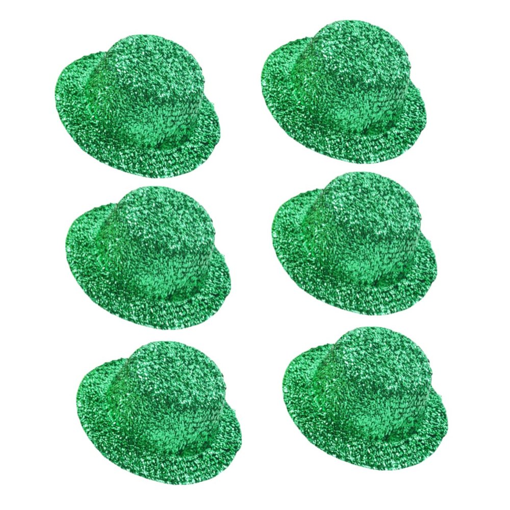 Parliky 6pcs Mini Ireland Party Hats Decorative Felt Tops for Patrick Day Crafts Creative Miniature Doll Accessories for Costumes and Celebrations