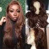 Ashtray Dark Brown Body Wave 13x4 Lace Front Wigs Human Hair Pre Plucked with Baby Hair Chocolate Brown Color 150% Brazilian Remy Hair Lace Frontal Wig Indoors outdoor Ash Tray ( Color : Dark Brown 15 view 2