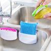 Beaupretty 3-Pack Removable Cleaning Brush Set with Suction Cup for Kitchen Sink Cutlery Fork Chopsticks 4.33X2.36X1.18 Inch Scrubber for Household Cleaning view 3