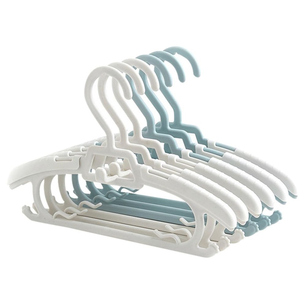 ABOOFAN 10pcs Telescopic Hanger Clothes Hanger Organizer Children Retractable Clothes Hanger Children Clothes Hanger Clothes Hanger Retractable Clothes Hanger, 28x17cm, Blue White