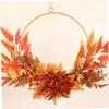 PRETYZOOM 1pc Autumn Maple Leaf Wreath Artificial Chrysanthemum Garland for Thanksgiving Home Decoration Creative Fall Decor No Maintenance Required for Seasonal Celebrations view 3