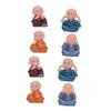 Cabilock 8pcs Tiny Monk Statue Buddha Decor Resin Craft for Desktop Living Room Study view 1